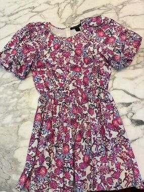 French Connection Pink & Lilac Floral Sleeveless Mini Dress